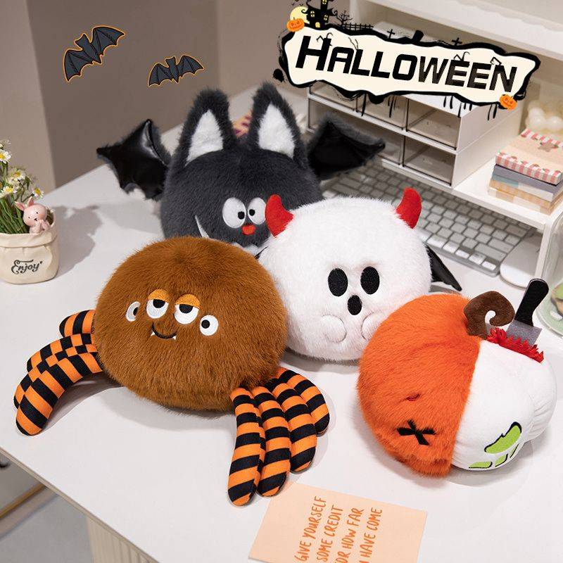 Halloween Theme Pumpkin Ghost Spider Plush
