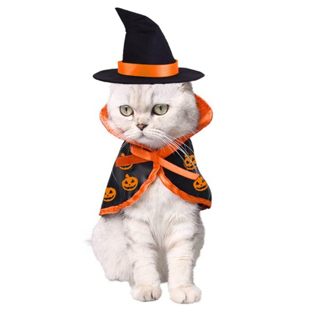 Pet Halloween Cape Hat Set Dogs Cute Costume Pet Party